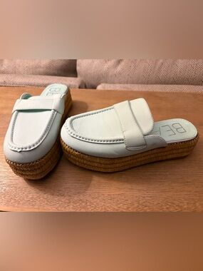 Light Blue Platform Mule Loafers -never worn. Sold out